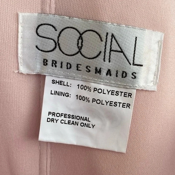 NEW, Social Bridesmaids,‎ Dessy Group, Strapless Front Slits Draped Gown, Blush - Picture 7 of 7